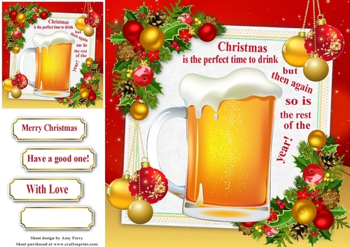 Christmas Beer Humor 8x8