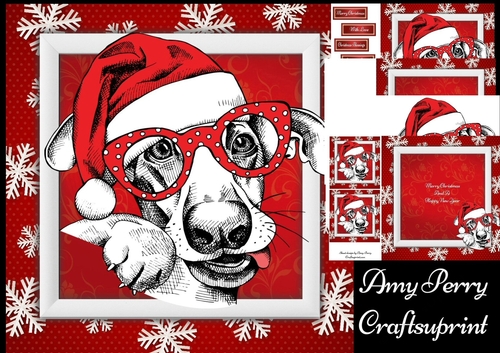 Gorgeous White Funny Dog  8x8 Mini Kit