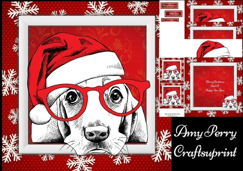 Gorgeous White Waiting Dog  8x8 Mini Kit