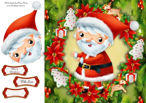 Gorgeous Santa In Christmas Wreath 8x8