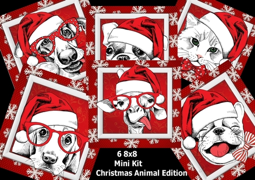 6 8x8 Mini Kits Christmas Animal Edition