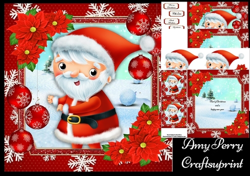 Adorable Santa With Baubles 8x8 Mini Kit