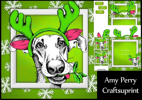 Gorgeous Floppy Ear Dog With Antlers 8x8 Mini Kit