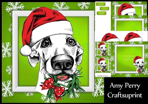 Gorgeous Santa Dog 8x8 Mini Kit
