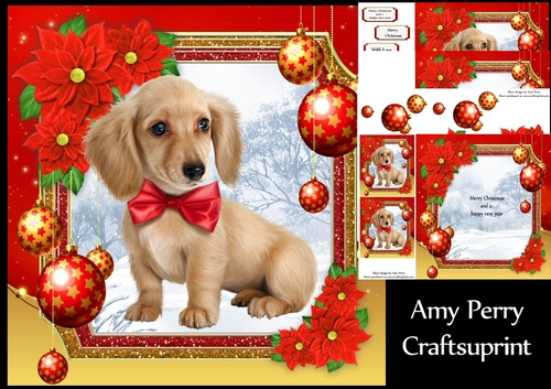 Gorgeous Brown Puppy With Bow 8x8 Mini Kit