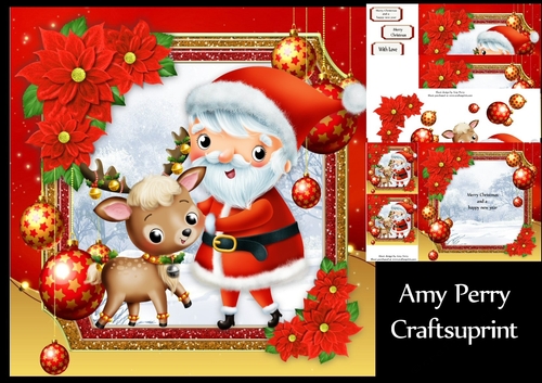 Gorgeous Santa & His Reindeer 8x8 Mini Kit