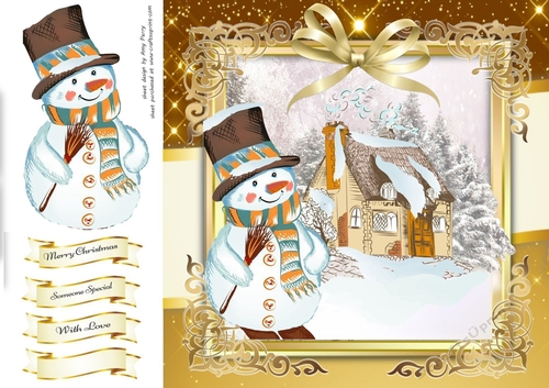 Gorgeous Santa With House 8x8