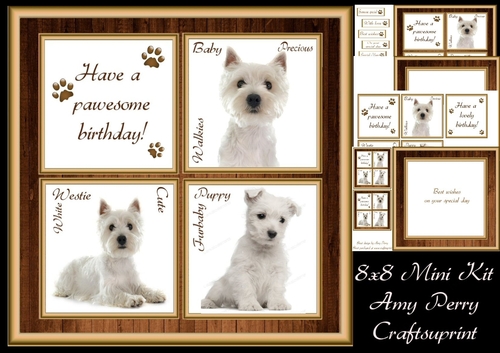 Gorgeous West Highland Terrier Cubes 8x8 Mini Kit