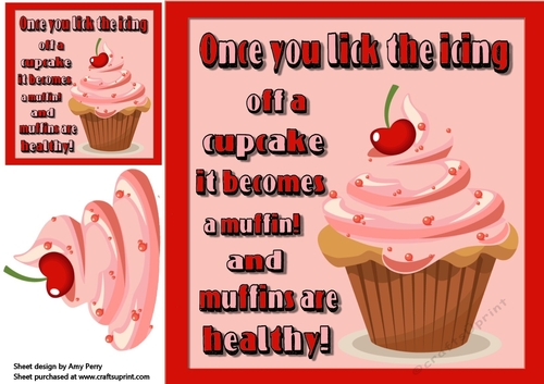 Cupcake Humour 8x8 