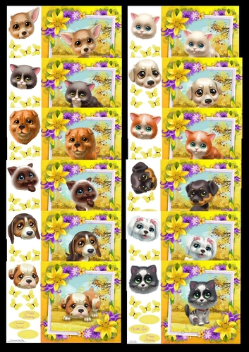 Beautiful Cats & Dogs With Yellow Lillies 8x8 Bumper kit 