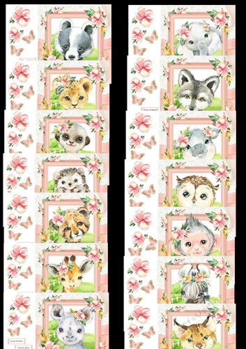 Beautiful Range Of Water Colour Animals 8x8 Bumper Kit