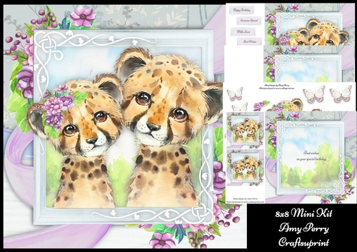 Beautiful Pair Of Cheetahs 8x8 Mini Kit