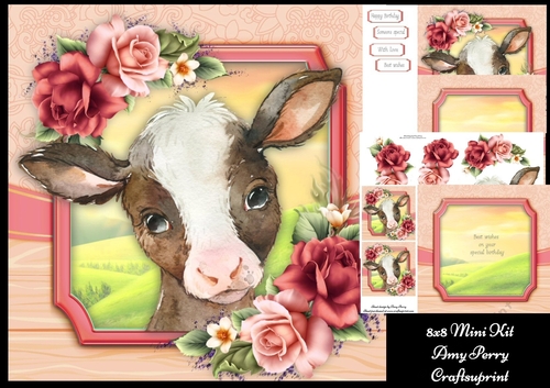 Adorable Brown & White Goat 8x8 Mini Kit