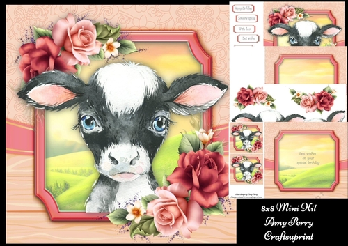 Adorable Black & White Goat 8x8 Mini Kit