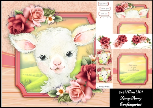 Adorable White Lamb 8x8 Mini Kit