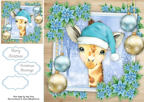 Gorgeous Festive Giraffe 8x8