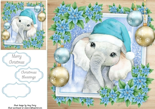 Gorgeous Festive Elephant 8x8