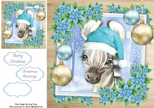 Gorgeous Festive Zebra 8x8