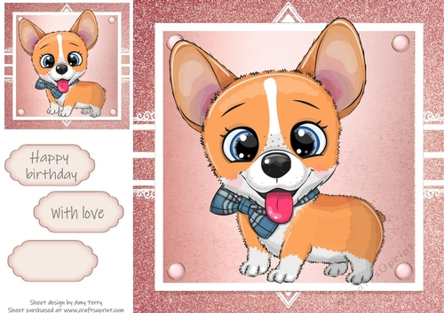 Gorgeous Corgi In Rose Gold Frame 8x8