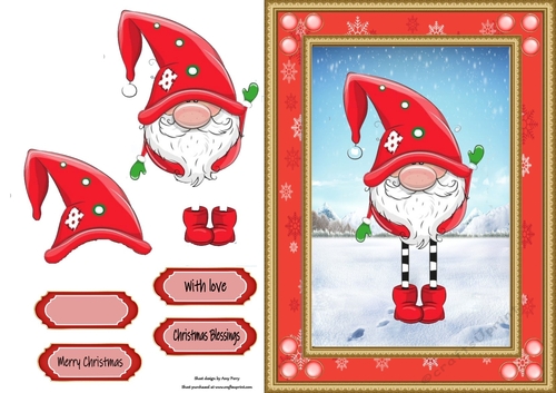 Gorgeous Santas Helper In Red Snowflake Frame