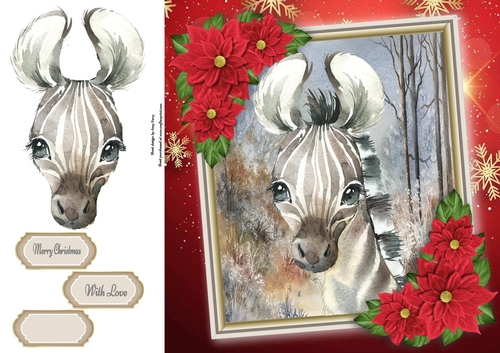 Beautiful Festive Zebra 8x8