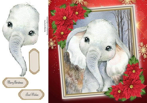 Beautiful Festive Elephant 8x8