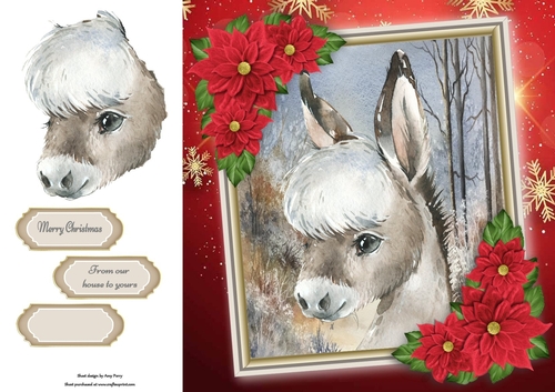 Beautiful Festive Donkey 8x8