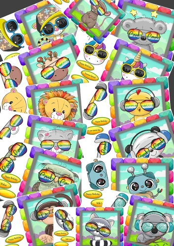 17 Rainbow Block Animal Bumper Kit Children 8x8