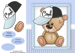 Gorgeous Teddy Bear In Hat 8x8