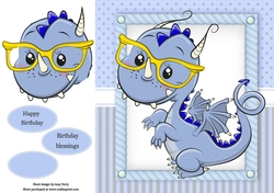 Gorgeous Dragon With Glasses 8x8