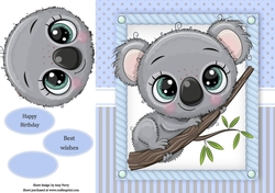 Gorgeous Koala On A Branch 8x8