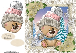 Adorable Bear In Bobble Hat 8x8