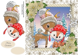 Adorable Fox With Reindeer 8x8