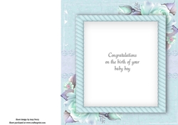 Beautiful blue floral insert 8x8