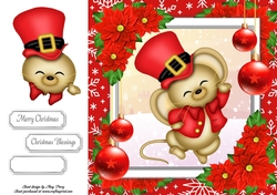Gorgeous Mouse In Red Top Hat 8x8