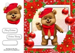Gorgeous Teddy Bear In Red Hat 8x8