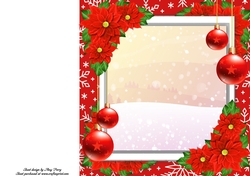 Beautiful Red Poinsettia Christmas Insert Blank 8x8