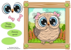 Cute Owl With Bows 8x8