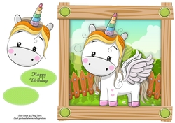 Cute Rainbow Unicorn 8x8