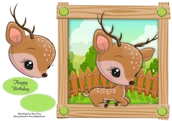 Cute Brown Deer 8x8