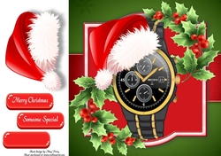 Festive Black & Gold Watch 8x8