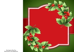 Red & Green Holly Insert Blank 8x8
