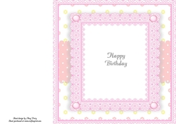Beautiful Pink Lace Effect Insert 8x8