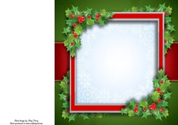 Gorgeous Red & Green Holly Insert Blank 8x8