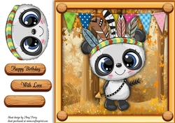 Cute Panda In Indian Fancy Dress 8x8