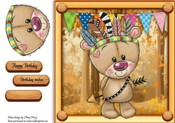 Cute Bear In Indian Fancy Dress 8x8
