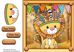 Cute Lion In Indian Fancy Dress 8x8