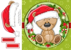 Gorgeous Bear In Holly Frame 8x8