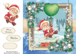 Cute Santa With His Balloon 8x8
