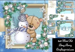 Gorgeous Bear With Snowman 8x8 Mini Kit